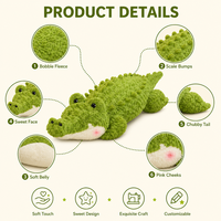Peluche de crocodile vert Kawaii avec ventre crème, adorable animal en peluche reptile pour cadeau sur le thème de la jungle