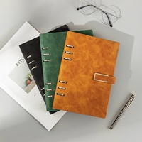 Carnet de notes d'affaire A5 à anneaux personnalisé Vente en gros Haute apparence Cuir PU Carnet de réunion Carnet de notes magnétique personnalisé