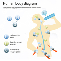 Nouveauté : Gobelet à eau riche en hydrogène de 420 ml, technologie de gobelet hydrogéné, bouteille d'eau riche en ions hydrogène H2, verre portable