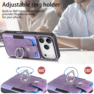 Tùy chỉnh PU Leather Nhẫn Chủ với khe cắm thẻ điện thoại trường hợp đối với <span class=keywords><strong>iPhone</strong></span> 17, 16, 15, 14, 13 Pro Max và không khí tùy chỉnh trường hợp điện thoại - Product Image 5