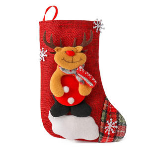 Wholesale <b>Christmas</b> Stock in Red Non-Woven Felt Xmas Snowman Santa Claus Socks with <b>Stocking</b> Holder for Party Decorations - Product Image 2