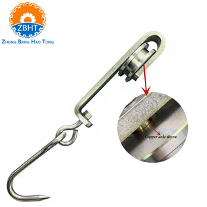 Poulie à rail plat robuste en SUS304 avec roulement en cuivre pour machine de traitement de <span class=keywords><strong>la</strong></span> viande en abattoir, <span class=keywords><strong>boucherie</strong></span> CE - Product Image 1