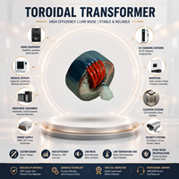 Transformateur toroïdal monophasé étanche en cuivre haute puissance 50W-5000W, entrée 110V 230V, sortie 12V 24V 48V, 50/60Hz, pour LED