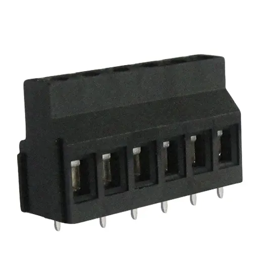 Terminal de conector eléctrico negro, bloque de terminales de tornillo de 5,08mm