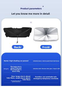 Interior Accessories Foldable Car Sunshade Umbrella Front <b>Window</b> Uv Block <b>Cover</b> for Heat Insulation - Product Image 3