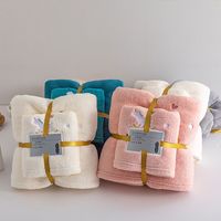 Wholesale Luxury Women Gifts Super Soft Easy Dry Multicolor Household Bathroom Microfiber Coral Fleece Shower Bath Towel Set