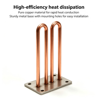 Radiateur en cuivre pur C1100 pour équipement industriel avec base d'ancrage métallique à surface plane