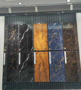 Carreaux de sol en céramique vitrifiée antidérapants, effet brique polie, 600x600mm, motif fleur noir et or, style moderne et luxueux pour murs intérieurs de villa - Product Image 3
