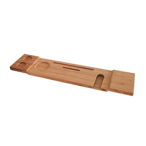 Support de bain en bambou de 70 cm de long avec support pour téléphone et porte-gobelet pour la relaxation dans la salle de bain - Product Image 3