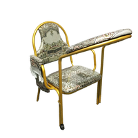 Vente en gros d'usine de chaises d'église empilables en métal pour culte musulman Chaises de prière pour mosquée avec roulettes Garde-corps amovible