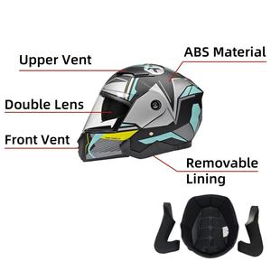 Cascos modulares ABS unisex <span class=keywords><strong>para</strong></span> motocicleta <span class=keywords><strong>para</strong></span> adultos casco de choque de doble cara completa de liberación rápida nuevo producto fabricante <span class=keywords><strong>PC</strong></span> - Product Image 3