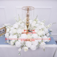 DKB Fournitures de décoration de mariage, arrangement floral artificiel en soie blanc et rose, boule de fleurs pour table, centre de table