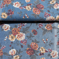 Chemise-jupe en jean écologique à motif floral marguerite et feuille, dégradé de couleurs vives, toucher doux, pour femmes et filles, personnalisable OEM, 300M