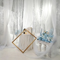 Rideau de franges holographique métallique 1x2m, rideau de pluie scintillant pour fête, toile de fond pour mariage, anniversaire, photomaton