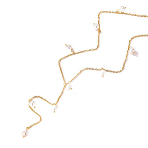 Collar de Perlas Naturales de Agua Dulce, Chapado en Oro de 18K, con Recubrimiento PVD, Hipoalergénico, Resistente al Agua y al Deslustre - Product Image 5