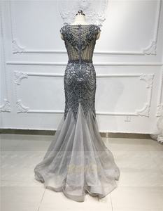 Ruolai OEV-L4279 الفاخرة الثقيلة الديكور مشرقة حورية البحر النساء حزب حفلة موسيقية فستان طويل متواضع فساتين السهرة - Product Image 3