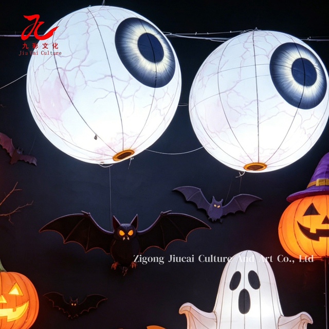 Zigong Iron Silk LED Lantern Halloween Eyes Decoration Waterproof Glow Handmade Outdoor Use Hot Selling Party Holiday Supplies