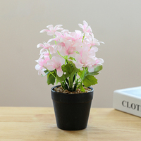 Hydrangea et Magnolia Artificiels en Soie, Petit Bonsaï, Plante en Pot de Bureau, Verdure, Décoration Florale pour la Maison en Cinq Couleurs
