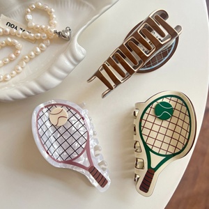 Acetate Hair Claw Creative Fun Tennis Racket Accessory Cartoon Design 10cm for Women Eco-Friendly European American Style - Product Image 6