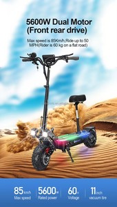 Scooter Eléctrico de Alta Velocidad de 60V 5600W con Doble Disco y Suspensión Completa, en Venta, Envío desde Almacén en EE. UU. (CA) - Product Image 2