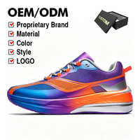 Chaussures de course d'entraînement performantes OEM ODM personnalisables, baskets en maille dégradée avec semelle intermédiaire amortie et multicouche, antidérapantes pour l'hiver, EU US