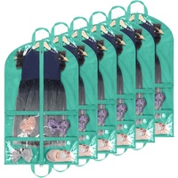 Housses à vêtements transparentes de 40 pouces pour costumes de danse, 4 poches zippées, sacs de rangement suspendus pour vêtements de danse pour placard