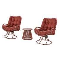Ensemble bistrot 3 pièces en rotin pour extérieur, résistant à l'eau, table et chaises de patio pour hôtel, villa, cour