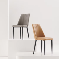 Chaise de salle à manger en cuir PU de luxe moderne à dossier haut pour la maison, l'hôtel, le restaurant, à utiliser avec une table à manger