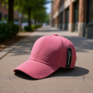 Cappellino da Baseball Borne in Velluto a Coste, Unisex, Vestibilità Regolabile, 6 Pannelli, Colore Unico, Logo sul Pannello Destro, per Adulti, 58-63 cm - Product Image 2