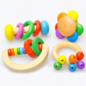 En gros, hochet musical en bois coloré pour enfants et bébés - Product Image 1