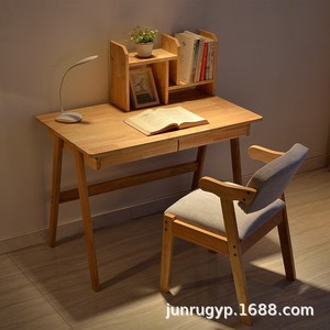 Modern Minimalist Wooden <b>Desk</b> Storage <b>Shelf</b> 2 Tier Solid Wood Office Organizer For Home Student Study - Product Image 5