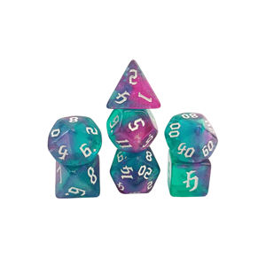 Swirl mainan keluarga rol pesta permainan 20mm akrilik dadu naga-tersedia RPG set DND 7 buah permainan papan kustom campuran warna - Product Image 5