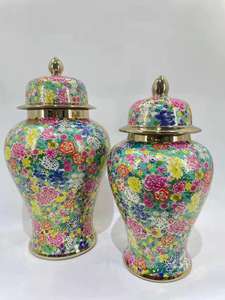 Jarras de cerámica modernas de lujo para decoración del hogar, color <span class=keywords><strong>rosa</strong></span>, <span class=keywords><strong>con</strong></span> cinta de cerámica, tarros de jengibre - Product Image 2