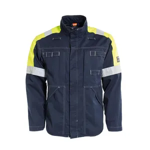 Welding Clothes Hi Vis Reflective PPE Inhernet Flame Retardant Work Jacket for Metal Industries