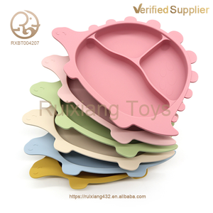 Jouet pour <span class=keywords><strong>bébé</strong></span> en silicone de qualité alimentaire, à mâcher pour la dentition, en forme de dinosaure mignon, assiette à compartiments en silicone unisexe, jouet sûr pour <span class=keywords><strong>bébé</strong></span> et tout-petit - Product Image 2