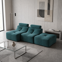 Canapé paresseux en tissu grand format au design moderne OEM, confortable et convertible, avec coussin de nuque, pour intérieur, ensemble de canapés de sol pour maison et appartement