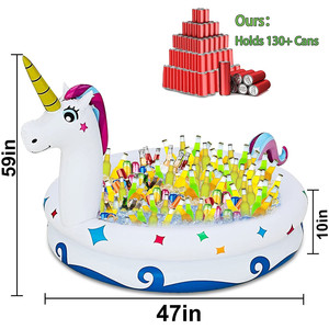 PVC Inflatable Unicorn Beverage Cooler Boat Shape Party Ice Bucket For Outdoor Gatherings - Product Image 4