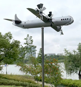 Ornement de jardin d'extérieur, avion en métal, ventouse à <span class=keywords><strong>vent</strong></span>, <span class=keywords><strong>moulin</strong></span> à <span class=keywords><strong>vent</strong></span>, ventouse à <span class=keywords><strong>vent</strong></span>, décorations de jardin résistantes aux intempéries - Product Image 2