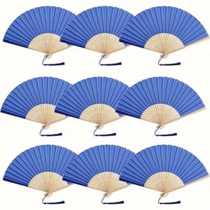 Abanico Plegable de Bambú de 21 cm al por Mayor, con Logotipo Personalizado, Estilo Arte Folclórico, Decoración con Impresión DIY para Regalo Empresarial o de Boda - Product Image 1