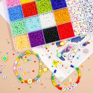 DIY Perlen Schmuckherstellungs-Kit Gitter Glas-Samen-Sets Großhandel Perlen-Sets Armbänder Alphabet-Buchstaben Perle für Kunst handwerkliches Geschenk - Product Image 1