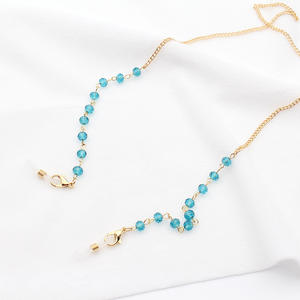 Cadena para Gafas de Mujer Clásica con Patrón Geométrico, <span class=keywords><strong>Metal</strong></span> y Cristal, Correa Anticaída, Diseño de Moda Transfronterizo - Product Image 4