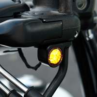 HOPROUSA Mini LED-Frontblinker mit Fließendem Bernsteinlicht für Harley Sportster Softail (Paar)