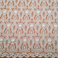 Accessoires de robe découpés au Laser de tissu de dentelle creuse de broderie de coton blanc avec le tissu élégant de dentelle de coupe de Laser de rideau de fleur