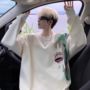 Felpa Antirughe <span class=keywords><strong>NASA</strong></span> Nuova Collezione Uomo Primavera Autunno Versatile Casual Trendy Girocollo Manica Lunga Vestibilità Ampia - Product Image 2