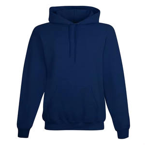 Sweat-shirt à capuche brodé en polyester noir vierge de haute qualité personnalisé pour hommes - Product Image 3