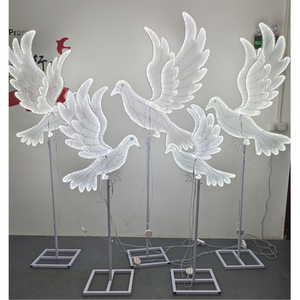 Decoración de la boda <span class=keywords><strong>Paloma</strong></span> de La Paz Luz LED Altura ajustable Varias actividades Adornos decorativos - Product Image 3