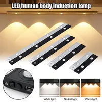 Lumière LED sans fil à détecteur de mouvement, rechargeable par USB, magnétique, à fixer sous un placard, pour cuisine et escaliers