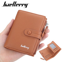 Baellerry dompet kecil wanita, Slim kompak lipat tiga kulit Pu posisi Multi kartu klip uang dompet tipis