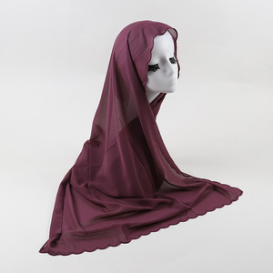 थोक स्कार्फ मोती शिफॉन कढ़ाई हेडबैंड मैलायन फीर - Product Image 5