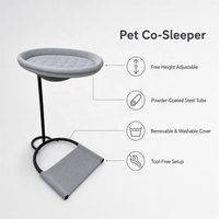 USMILEPET Nid pour chat surélevé, lit pour animaux de compagnie en tube d'acier, hauteur réglable jusqu'à 8 kg, avec rembourrage amovible et lavable, gain de place